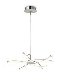 Aire LED Pendant 69cm Round 42W 3000K, 3700lm, Silver/Frosted Acrylic/Polished Chrome, 3yrs Warranty