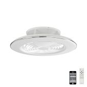 Alisio 70W LED Dimmable Ceiling Light With Built-In 35W DC Reversible Fan, White Finish c/w Remote Control and APP Control, 4900lm, White