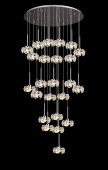 Hiphonic 24 Light G9 5m Round Multiple Pendant With Polished Chrome And Crystal Shade, Item Weight: 25.2kg