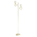 San Marino Floor Lamp With In-Line Switch 2 Light E14 Cream/French Gold/Opal Glass