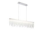 Bano Linear Dimmable Pendant 40W LED, 4000K, 4200lm, Polished Chrome / Crystal Chain, 3yrs Warranty