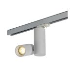 Eos T 10 Triac Dimmable, Tridonic 10W 716lm 3000K 12°, White & White, Dual Cylinder Track Light, 90° Tilt, 350° R/tion, 5yrs Warranty