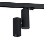 Eos T 10 Triac Dimmable, Tridonic 10W 716lm 3000K 12°, Balck & Black, Dual Cylinder Track Light, 90° Tilt, 350° R/tion, 5yrs Warranty