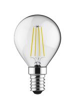 Value Classic LED Ball E14 Dimmable Lamp 4W 3000K Warm White, 470lm, Clear Finish, 3yrs Warranty