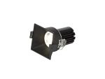 Biox 10 Dimmable Tridonic 10W 676lm 3000K 24°, Black IP20 Square Fixed Recessed Spotlight , NO DRIVER REQUIRED, 5yrs Warranty