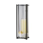 (DH) Athena Wall Lamp Mounted Candle Holder Black/Clear Glass