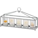 (DH) Athena 5 Candle Holder Small Polished Chrome/Clear Glass