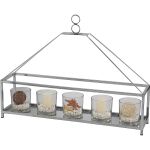 (DH) Athena 4 Candle Holder Large Polished Chrome/Clear Glass