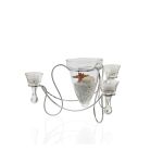 (DH) Tessa Candle Holder 3 Arm Polished Chrome/Clear Glass