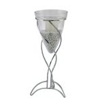 (DH) Tessa Cone Candle Holder 50.5Cm Polished Chrome/Clear Glass