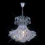 Bask 64cm Pendant Round 6 Light E14 Polished Chrome/Crystal Item Weight: 18.5kg