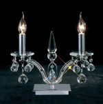 Tara Crystal Table Lamp 2 Light E14 Polished Chrome, NOT LED/CFL Compatible