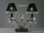 Tara Crystal Table Lamp 2 Light E14 Black Chrome, NOT LED/CFL Compatible