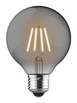 Classic Deco LED Globe 80mm E27 Dimmable Lamp 6.5W 4000K Extra Warm White, 806lm, Smoke Glass, 3yrs Warranty