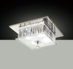 Tosca Flush Ceiling Square 4 Light G9 Polished Chrome/Glass/Crystal