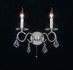 Torino Wall Lamp Switched 2 Light E14 Polished Chrome/Crystal