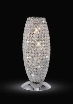 Kos Crystal Table Lamp 3 Light G9 Polished Chrome
