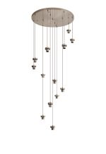 Zenth 80cm Satin Nickel 13 Light E27 4m Round Multiple Pendant (FRAME ONLY)