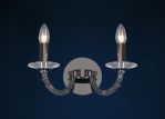 Elena Wall Lamp Switched 2 Light E14 Black Chrome/Crystal