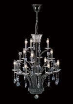 Orlando 65cm Pendant 12 Light E14 Black Chrome/Crystal (ITEM REQUIRES CONSTRUCTION)