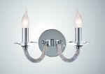 Elena Wall Lamp Switched 2 Light E14 Polished Chrome/Crystal