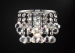 Acton Wall Lamp 1 Light E14 Switched Polished Chrome/Sphere Crystal