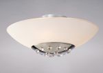 Amada 45cm Flush Ceiling 6 Light G9, Polished Chrome/Opal White Glass