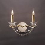 Nydia Wall Lamp 2 Light E14 French Gold/Crystal