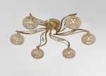 Leimo 59cm Ceiling 6 Light G9 French Gold/Crystal