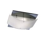 Vito Square Flush Ceiling 2 Light E27 Polished Chrome/Smoked Mirror