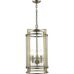 Eaton 26cm Pendant 3 Light E14 Antique Brass/Glass