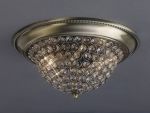 Paloma 33cm Flush Ceiling Medium 2 Light E14 Antique Brass/Crystal