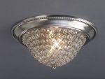 Paloma 33cm Flush Ceiling Medium 2 Light E14 Satin Nickel/Crystal