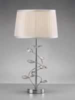 Willow Crystal Table Lamp With White Shade 1 Light E27 Polished Chrome