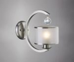 Lincoln Wall Lamp 1 Light E27 Satin Nickel/Glass/Crystal
