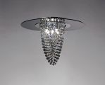 Oberon 45cm Flush Ceiling 5 Light G9 Polished Chrome/Smoked Mirror/Smoked Crystal