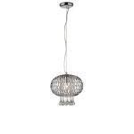 Chelsie 28cm Medium Pendant 1 Light E14 Polished Chrome/Clear Beaded Glass
