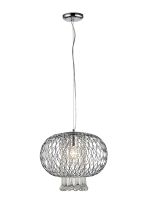 Chelsie 38cm Large Pendant 1 Light E27 Polished Chrome/Clear Beaded Glass