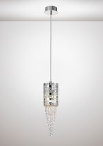 Camden 10cm Single Pendant 1 Light G9 Polished Chrome/Mosaic Glass/Crystal