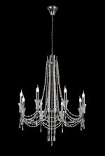 Armand 85cm Pendant 8 Light E14 Polished Chrome/Crystal, (ITEM REQUIRES CONSTRUCTION/CONNECTION)