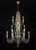 Armand 85cm Pendant 6+3+3 Light E14 French Gold/Crystal, (ITEM REQUIRES CONSTRUCTION/CONNECTION) Item Weight: 16.5kg
