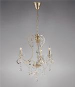 Vela 54cm Pendant 3 Light E14 French Gold/Crystal