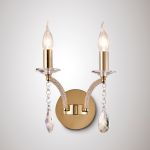 Fiore Wall Lamp Switched 2 Light E14 French Gold/Crystal