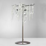 Cygnet Crystal Table Lamp 6 Light G4 Polished Chrome/White Glass, NOT LED/CFL Compatible