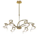 Dali 70cm Telescopic Pendant Convertible To Semi Flush 6 Light G9, Polished Brass