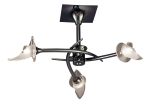 Flavia 54cm Semi Flush Round 3 Light G9, Black Chrome