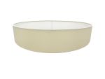 Serena Round Cylinder, 600 x 150mm Faux Silk Fabric Shade, Ivory Pearl/White Laminate
