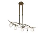Loop Rectangular Telescopic Convertible To Semi Flush 6 Light G9 ECO, Antique Brass