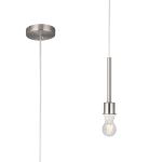 Baymont 12cm Satin Nickel 1 Light E27 Universal Single Pendant, Suitable For A Vast Selection Of Shades