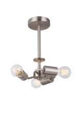 Baymont 25cm Satin Nickel 3 Light E27 Universal Semi Flush Fixture, Suitable For A Vast Selection Of Shades